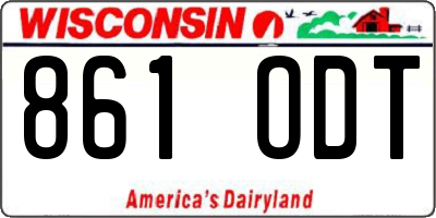 WI license plate 861ODT