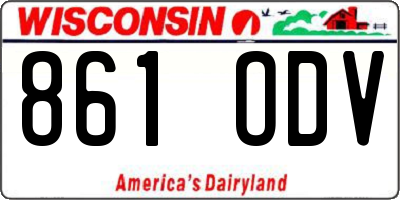 WI license plate 861ODV