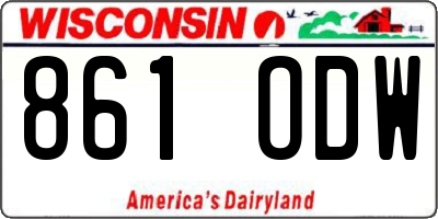 WI license plate 861ODW
