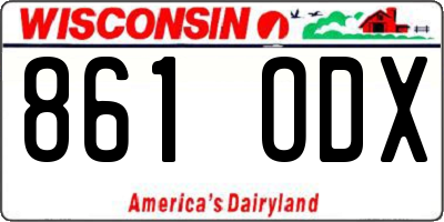 WI license plate 861ODX