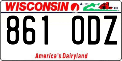 WI license plate 861ODZ
