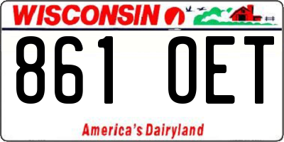 WI license plate 861OET