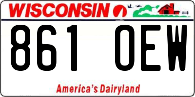 WI license plate 861OEW