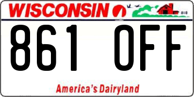 WI license plate 861OFF