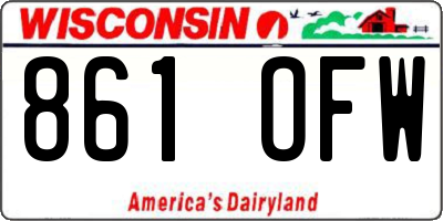 WI license plate 861OFW