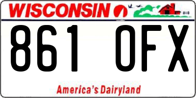 WI license plate 861OFX