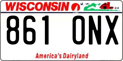 WI license plate 861ONX