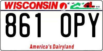 WI license plate 861OPY