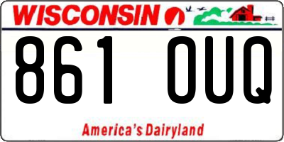 WI license plate 861OUQ
