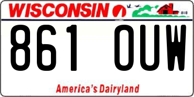 WI license plate 861OUW