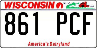 WI license plate 861PCF