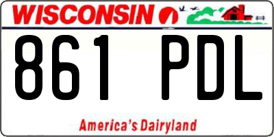 WI license plate 861PDL