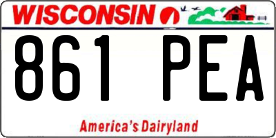 WI license plate 861PEA