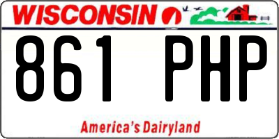 WI license plate 861PHP