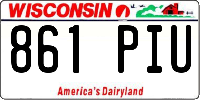 WI license plate 861PIU