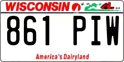 WI license plate 861PIW
