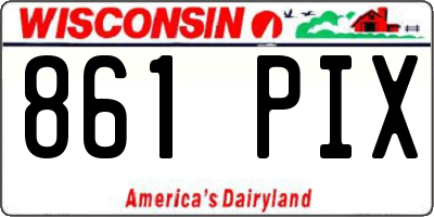 WI license plate 861PIX