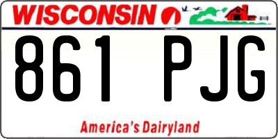 WI license plate 861PJG