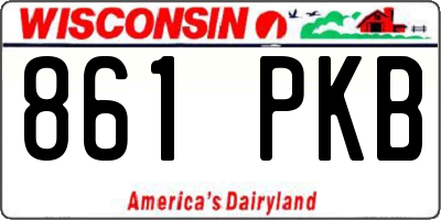 WI license plate 861PKB