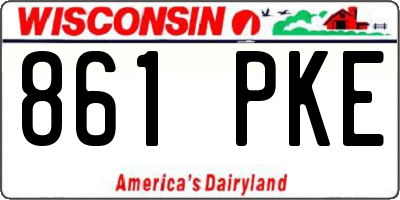 WI license plate 861PKE