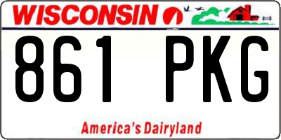 WI license plate 861PKG