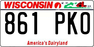 WI license plate 861PKO