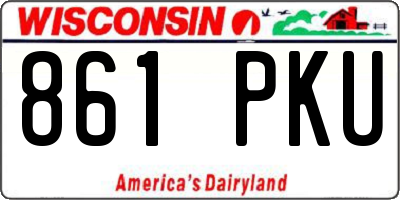 WI license plate 861PKU