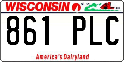 WI license plate 861PLC