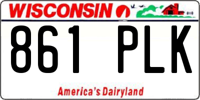 WI license plate 861PLK