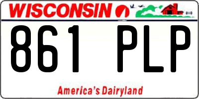 WI license plate 861PLP