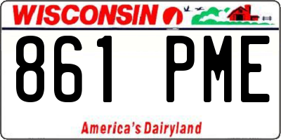 WI license plate 861PME
