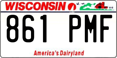 WI license plate 861PMF