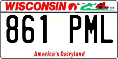 WI license plate 861PML