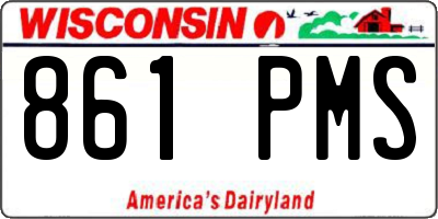 WI license plate 861PMS
