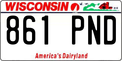 WI license plate 861PND