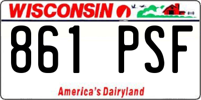 WI license plate 861PSF