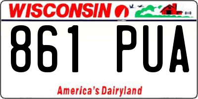 WI license plate 861PUA