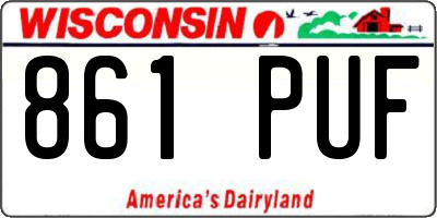 WI license plate 861PUF