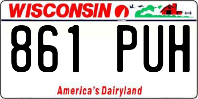 WI license plate 861PUH