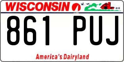WI license plate 861PUJ