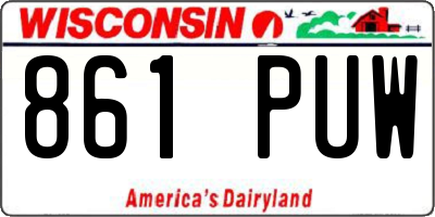 WI license plate 861PUW