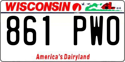 WI license plate 861PWO