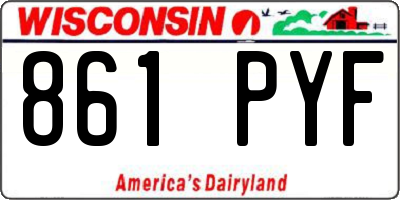 WI license plate 861PYF