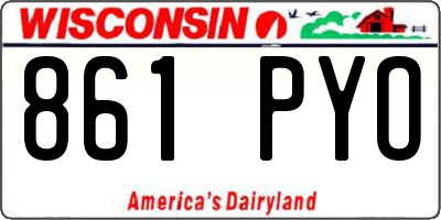 WI license plate 861PYO