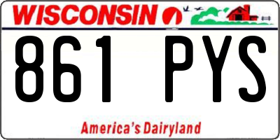 WI license plate 861PYS