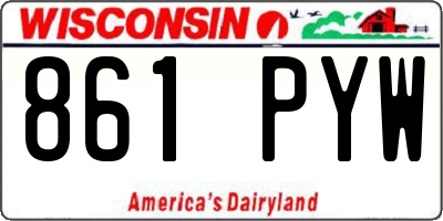 WI license plate 861PYW
