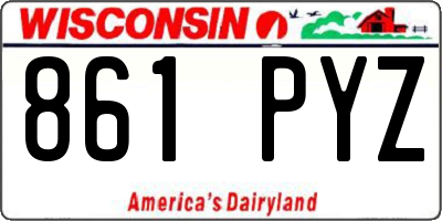 WI license plate 861PYZ