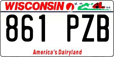 WI license plate 861PZB