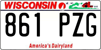 WI license plate 861PZG