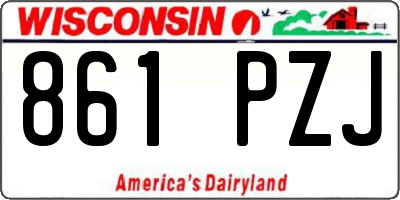 WI license plate 861PZJ